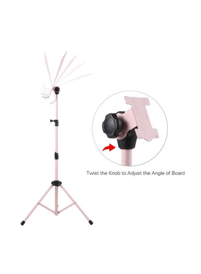 والالا حامل نوتة موسيقية معدني محمول قابل للفصل والطي وتعديل الارتفاع مع مشبك لأداء الآلات الموسيقية للبيانو والكمان والجيتار ومشغلات الموسيقى باللون الوردي - Image 4