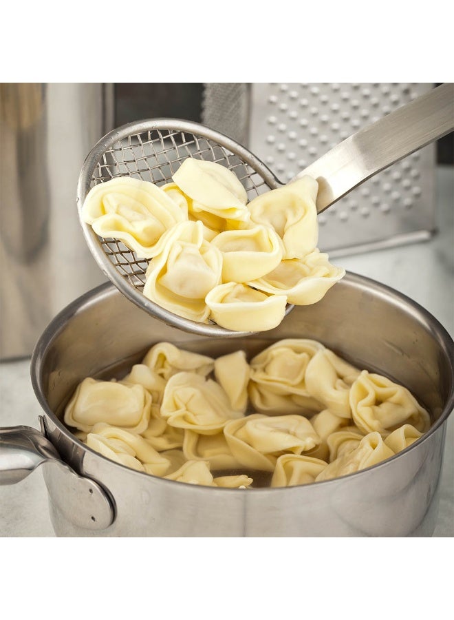 Restaurantware Met Lux 4 Inch Frying Skimmer, 1 Corrosion-Resistant Wire Skimmer - Mesh Scoop, Long Handle, Stainless Steel Deep Fryer Ladle, Durable, For Catching Food And Releasing Oil - Image 3