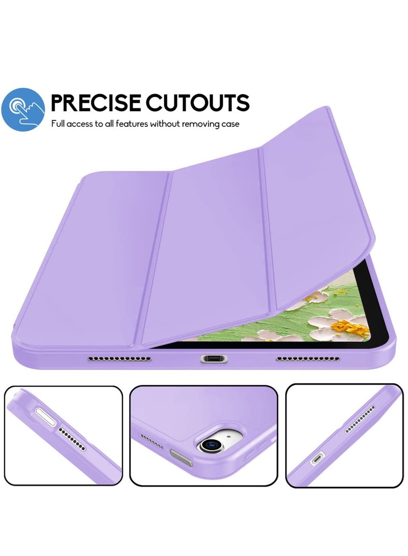 ELTRAZONE iPad 10th Generation Case 2022 with Pencil Holder - Soft TPU Back Protective Smart Trifold Stand Cover for iPad 10.9 Inch (10th Gen), Auto Wake/Sleep - Purple - Image 5
