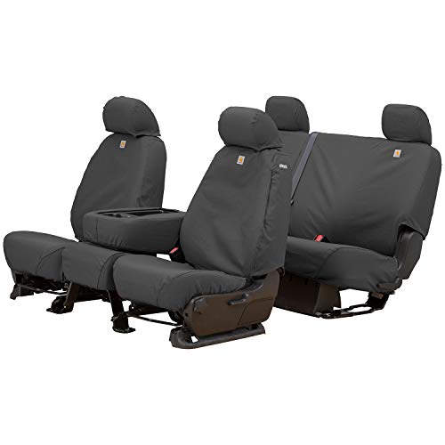 Covercraft Carhartt SeatSaver Custom Seat Covers | Fits 2014-2019 Chevrolet Silverado/GMC Sierra 1500 (2019 Old Body), 2015-2019 Silverado/Sierra 2500/3500 | 2nd Row Bench Seat, Duck Weave Gravel - Image 3
