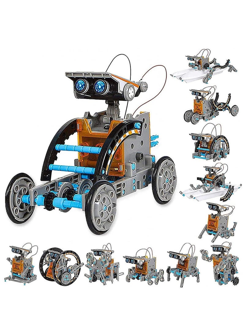 AUTOYSUR STEM Solar Powered Robot Building Toy 12 in 1 Educational Experiment DIY Robotics Kit Science Toy Solar Powered Construction Robotic Set Ages 8-12 for Boys Girls Kids Teens  - Image 1