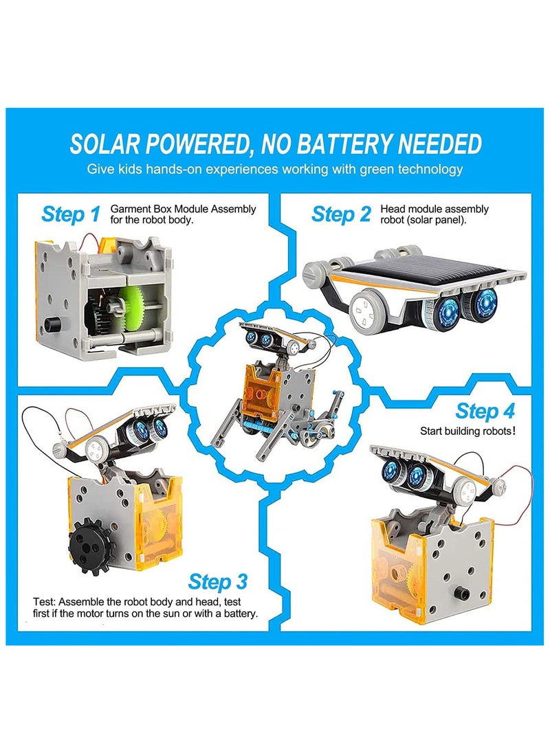 AUTOYSUR STEM Solar Powered Robot Building Toy 12 in 1 Educational Experiment DIY Robotics Kit Science Toy Solar Powered Construction Robotic Set Ages 8-12 for Boys Girls Kids Teens  - Image 3