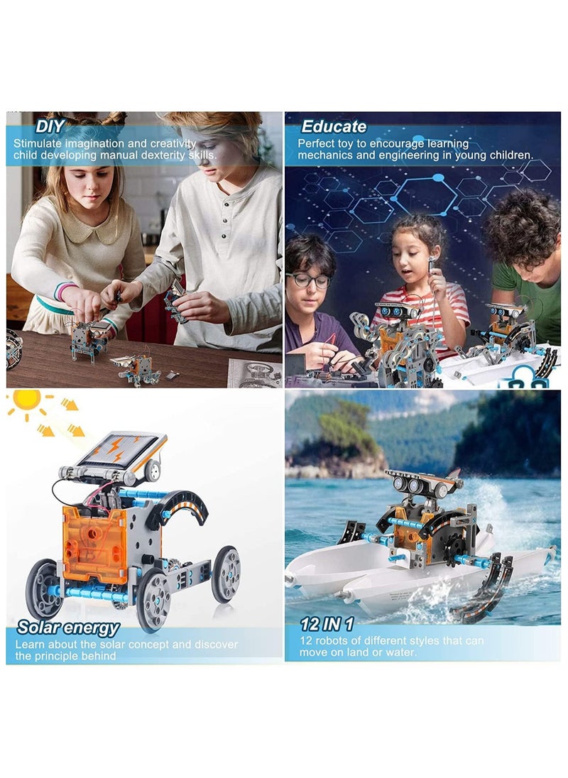 AUTOYSUR STEM Solar Powered Robot Building Toy 12 in 1 Educational Experiment DIY Robotics Kit Science Toy Solar Powered Construction Robotic Set Ages 8-12 for Boys Girls Kids Teens  - Image 4
