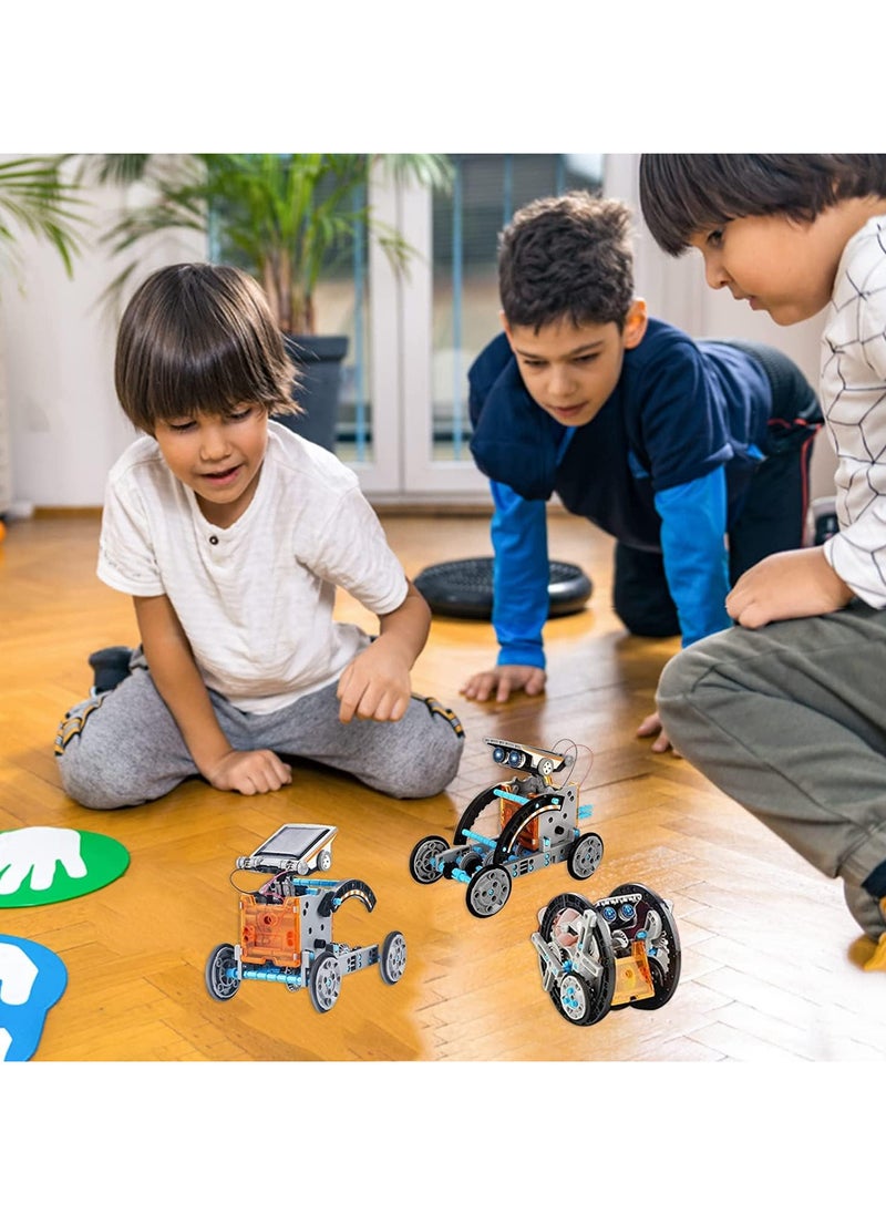 STEM Solar Powered Robot Building Toy 12 in 1 Educational Experiment DIY Robotics Kit Science Toy Solar Powered Construction Robotic Set Ages 8-12 for Boys Girls Kids Teens