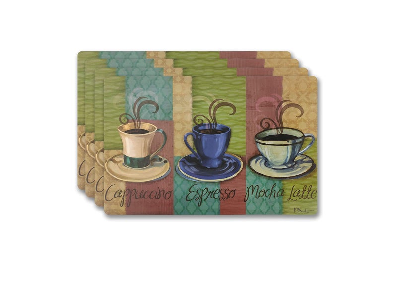 Popular Home Coffee II Placemats Set of 4  HeatResistant Table Mats Durable and EasytoClean Dining Table Protector Stylish Kitchen Dcor Modern Table Accessories for Everyday Use