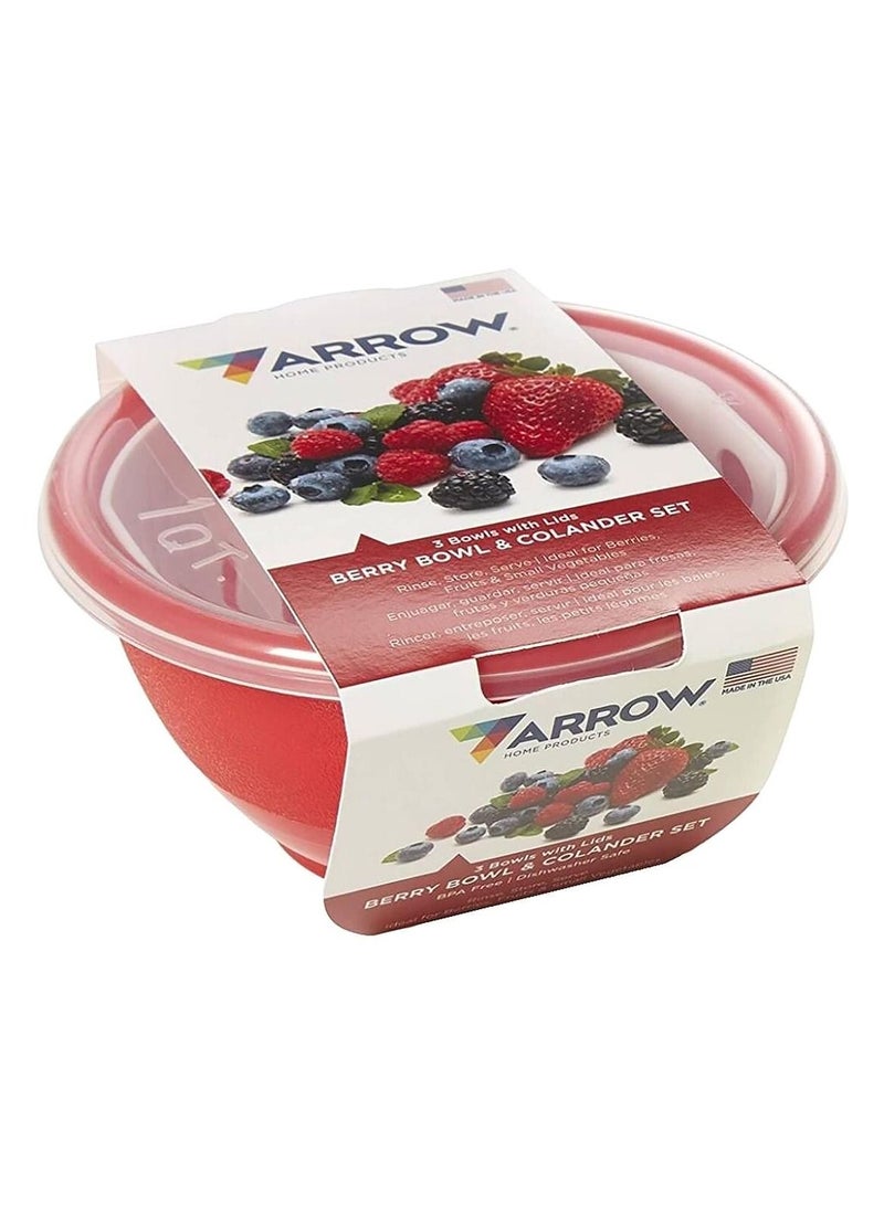 Arrow Berry Bowl And Colander Set Assorted Color 0.95 Liter
