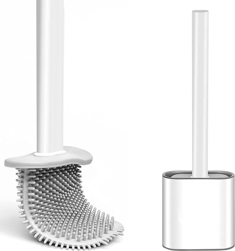 XML Toilet Cleaner Brush Silicon with Slim Holder Flexible Toilet Bowl Cleaning Brush for Bathroom Home Office School Hotels Cleaning Accessories Tools Gadgets - Image 1