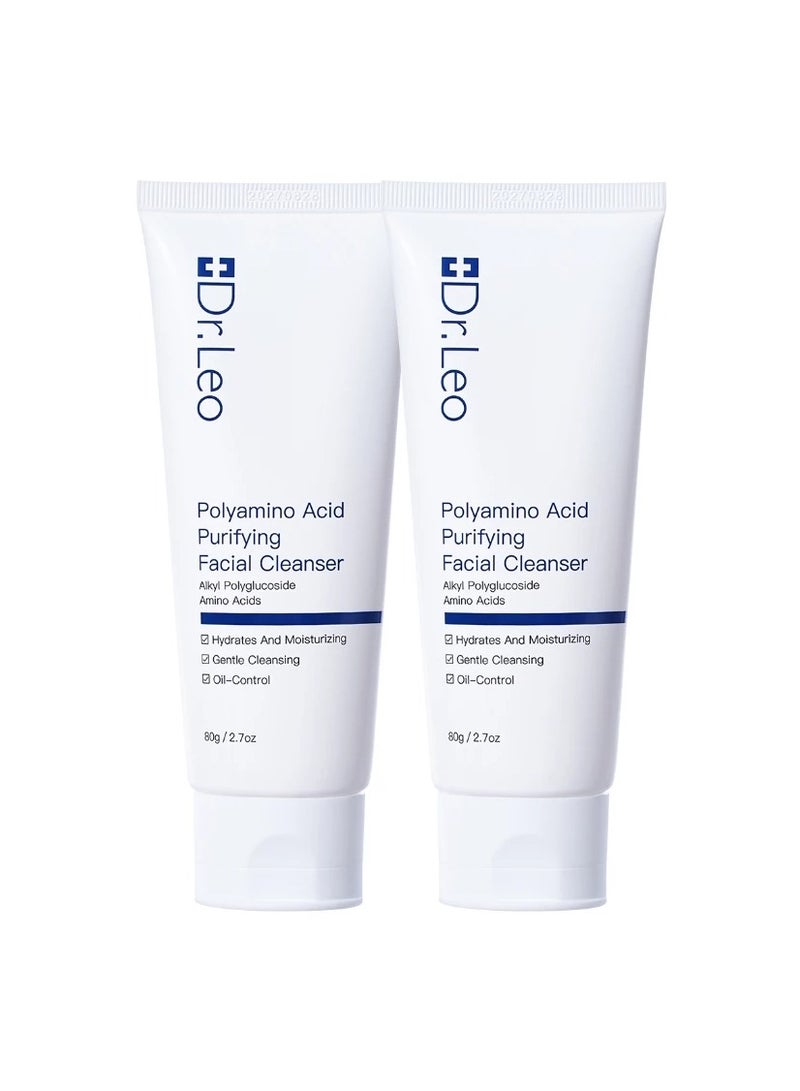 Dr.Leo Dr.Leo Polyamino Acid Purifying Facial Cleanser Centella Oil-control Ati-Acne Moisturizing Deep Cleaning Skincare Face Wash (2 package)  - Image 1
