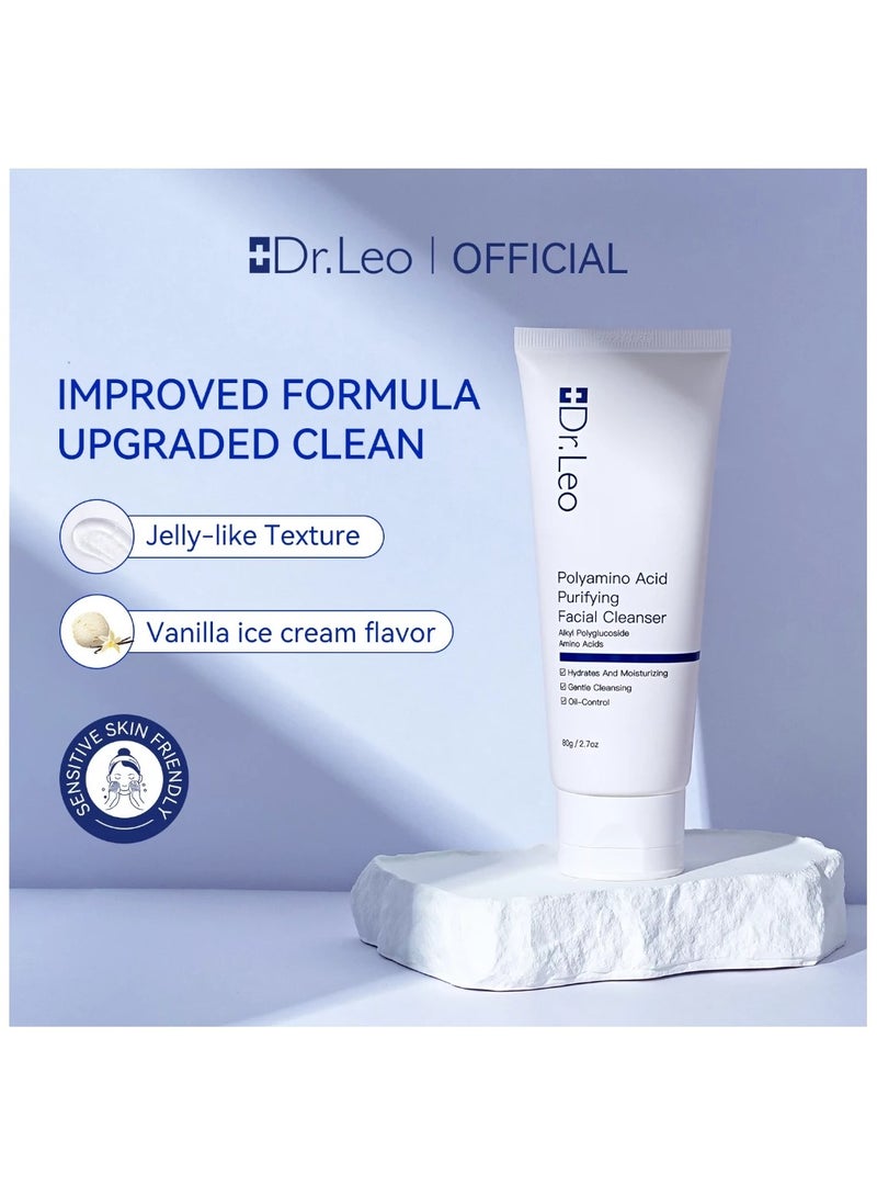 Dr.Leo Dr.Leo Polyamino Acid Purifying Facial Cleanser Centella Oil-control Ati-Acne Moisturizing Deep Cleaning Skincare Face Wash (2 package)  - Image 3
