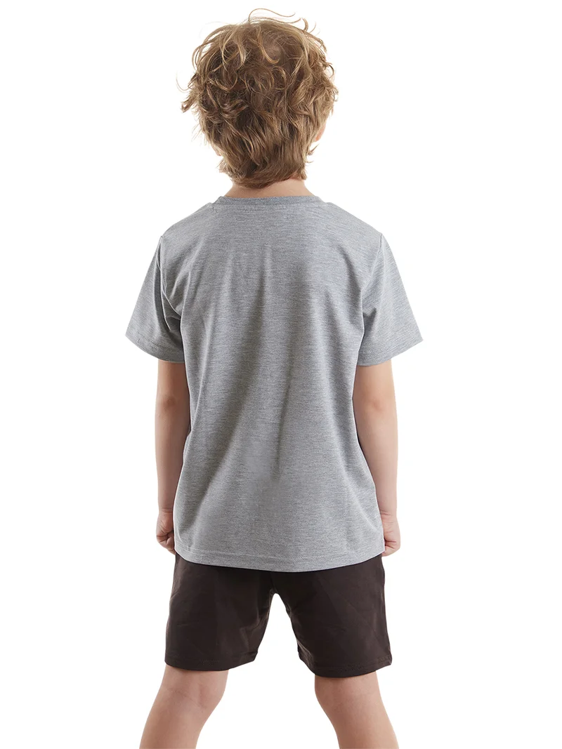 دينوكيدس طقم تي شيرت وشورت للأولاد بثلاثة أصدقاء