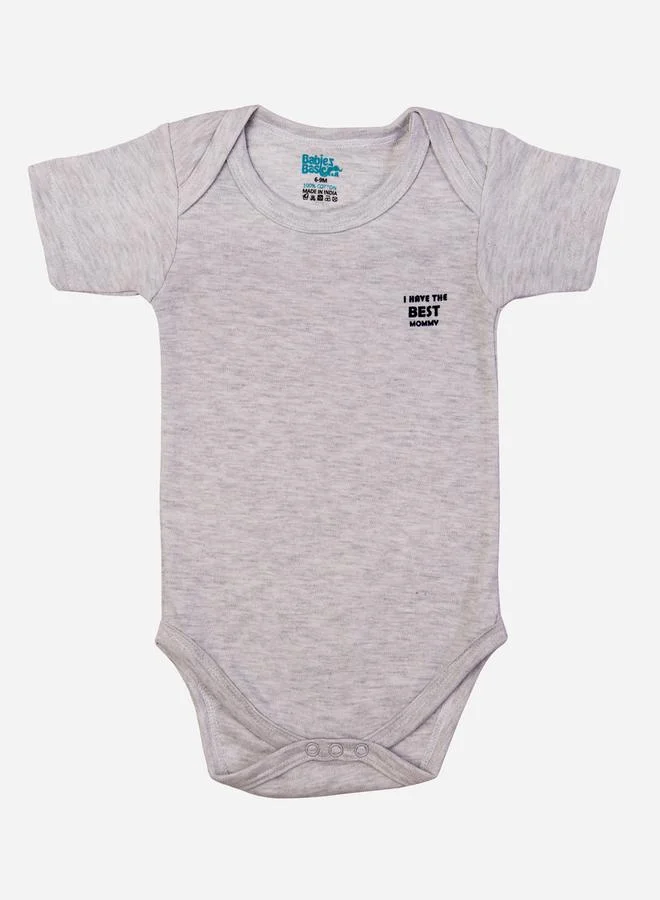 Babies Basic Pack of 3 - Round Neck Printed Romper by Styli