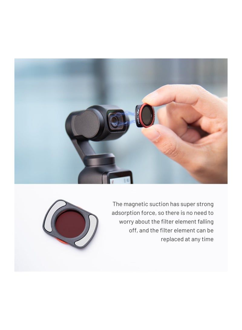 SYOSI for Osmo Pocket 3 Filter ND-PL Set, 4 Pack - NDPL8/16/32/64 for DJI Lens, Aluminum Alloy Frame with Magnetic Quick Installation, Multi-Coated Optical Glass  - Image 2