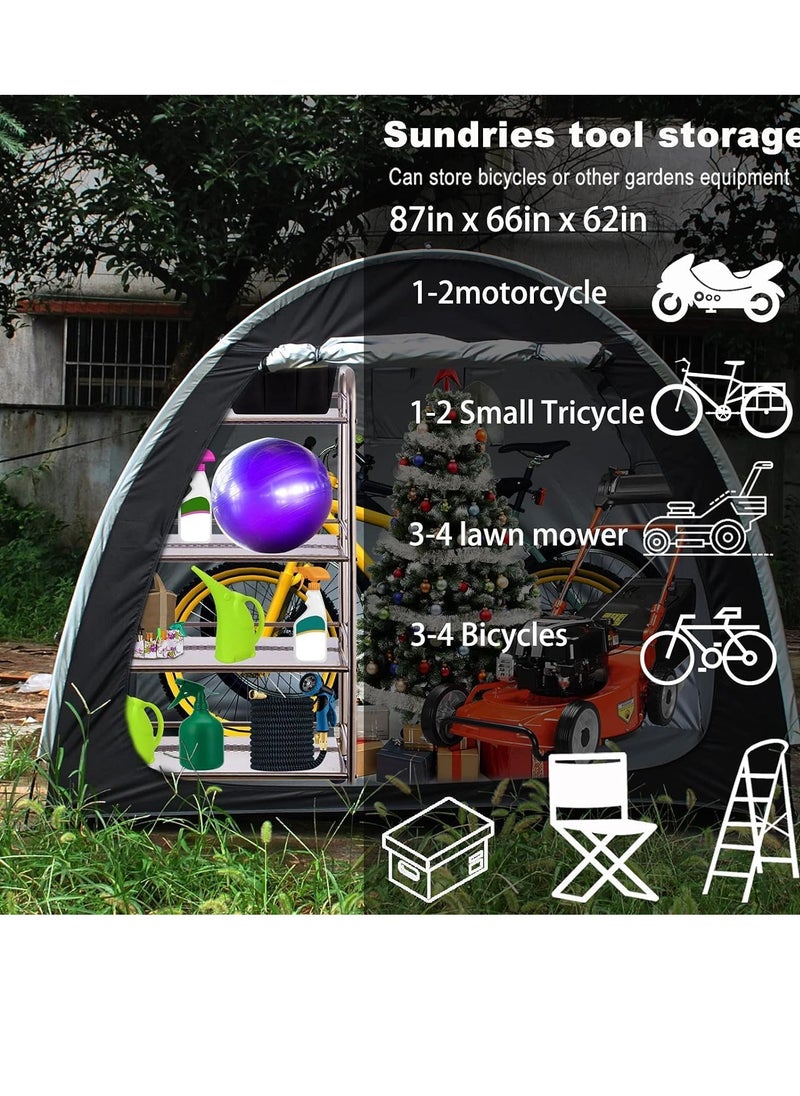 TRASSLE Bike Storage Shed,Bicycle Cover Tent,Heavy Duty Enlarged Style Two Doors Can Store 3-4 Bicycles Oxford Fabric Material,with Waterproof Coating,with Multi Tool  - Image 4
