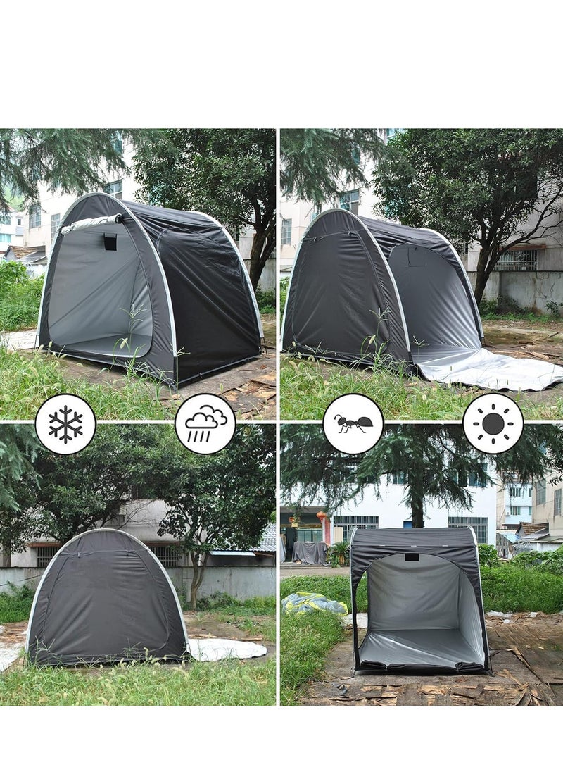 TRASSLE Bike Storage Shed,Bicycle Cover Tent,Heavy Duty Enlarged Style Two Doors Can Store 3-4 Bicycles Oxford Fabric Material,with Waterproof Coating,with Multi Tool  - Image 5