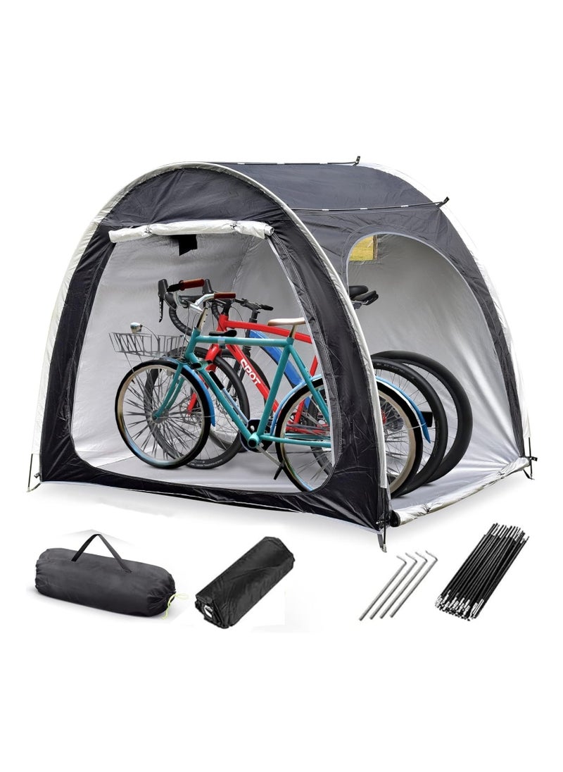 TRASSLE Bike Storage Shed,Bicycle Cover Tent,Heavy Duty Enlarged Style Two Doors Can Store 3-4 Bicycles Oxford Fabric Material,with Waterproof Coating,with Multi Tool  - Image 1