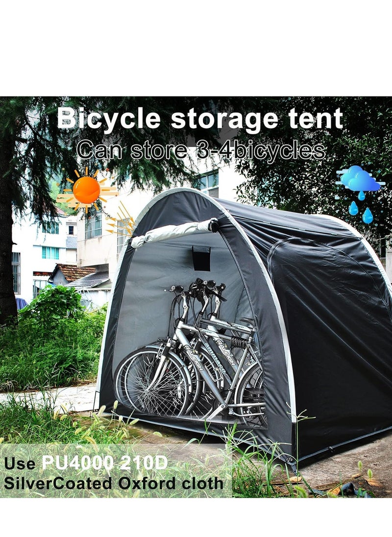TRASSLE Bike Storage Shed,Bicycle Cover Tent,Heavy Duty Enlarged Style Two Doors Can Store 3-4 Bicycles Oxford Fabric Material,with Waterproof Coating,with Multi Tool  - Image 3