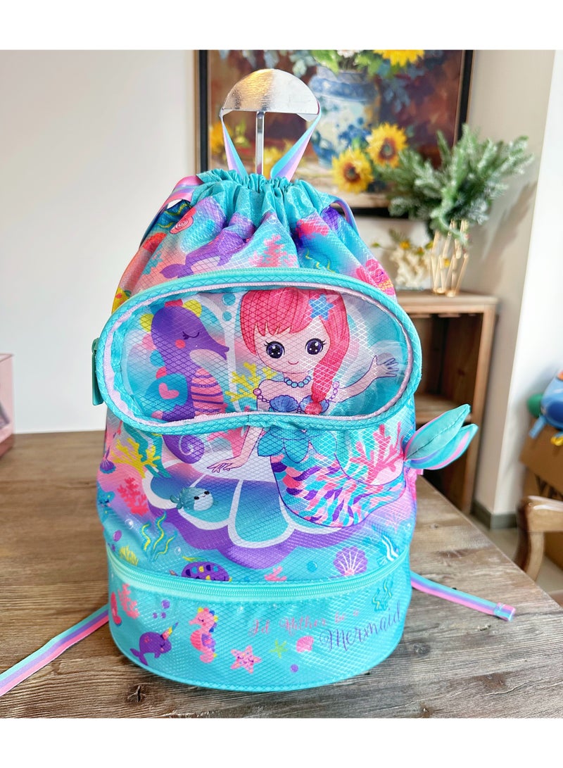 Five dream house Kids Swim Bag Double Waterproof Swimming Backpack for Kids Boys Swim Bag with Wet Dry Separation and Independent Shoe Compartment 25.5×13×41cm - Image 3