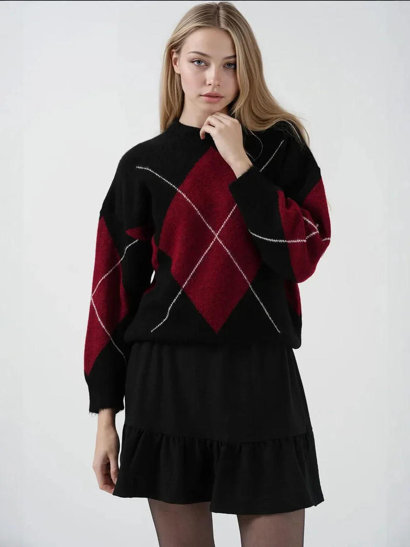 BDART Textured Mini Knit Skirt with Ruffle Detail