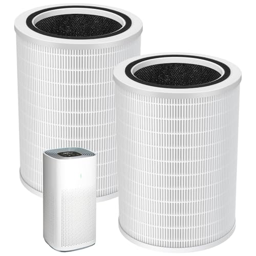 12010 HEPA Replacement Filter Compatible with Clorox 11010  11011 Air Purifier Large Rooms up to 1500 Sq Ft 3in1 HEPA Filter 2 PACK Not for Clorox 1103011031 Air Purifier