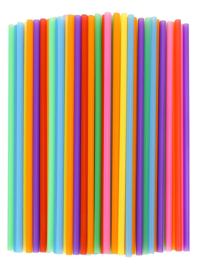 Tomnk 120 Pack Smoothie Straws, 10.3 Inches Straws Disposable, Milkshake Plastic Straws in Assorted Bright Colors - Image 1