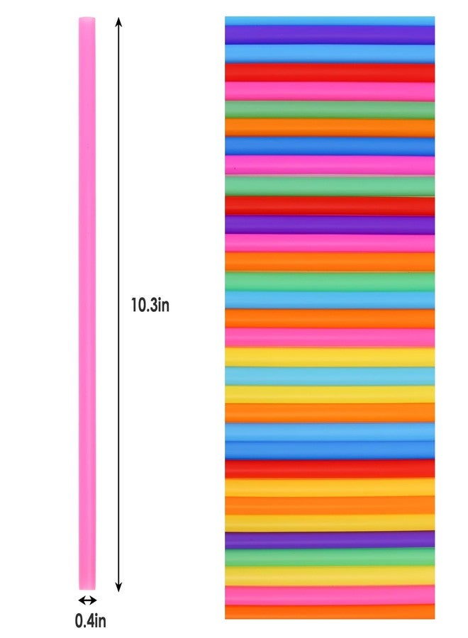 Tomnk 120 Pack Smoothie Straws, 10.3 Inches Straws Disposable, Milkshake Plastic Straws in Assorted Bright Colors - Image 2