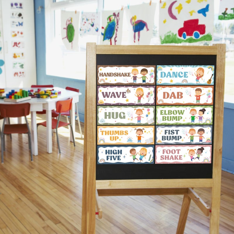Wehhbtye Boho Classroom Greeting Poster, 9.4'' x 3'' Social Distancing Greetings Poster, Waterproof Greetings Choice Classrooms Rules Posters for Back to School Classroom Decor Teacher Supplies - Image 5