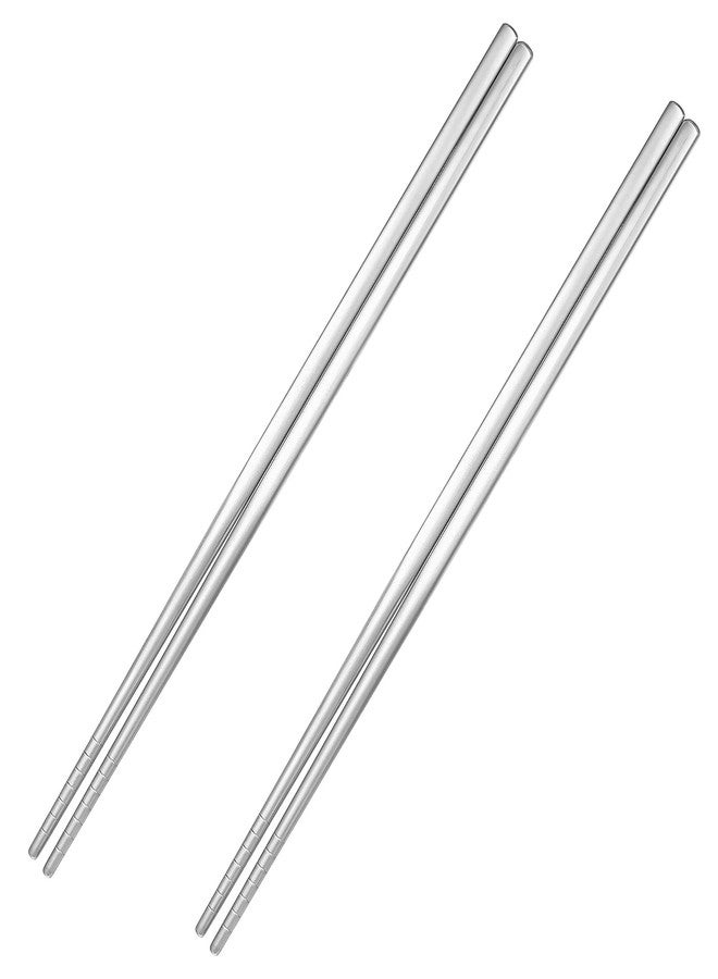 Psyqtsuary 2 Pairs Titanium Chopsticks, Pure Titanium Metal Chopsticks, Ultralight and Reusable Chopstick, Durable Dishwasher Safe Eco-Friendly, for Camping Home Travel, Silver, 9 inch - Image 1