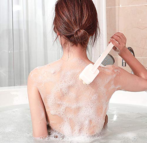HARI Bath Body Brush with Comfy Bristles Long Handle Gentle Exfoliation Improve Skins Health and Beauty Wet or Dry Brushing Back Scrubber for Shower White - Image 2