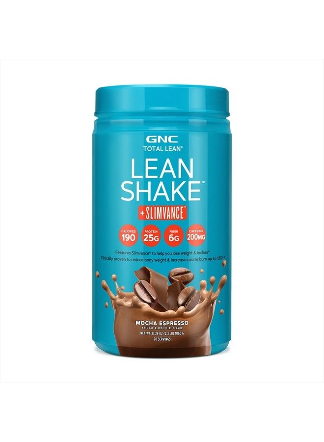 GNC Total Lean | Lean Shake + Slimvance | Weight Loss Protein Powder with 200mg of Caffeine | Mocha Espresso | 20 Servings - Image 1