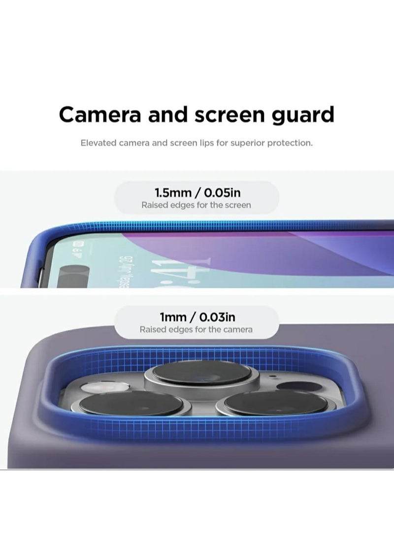 ACLIX Silicone Case Compatible with iPhone 16 Pro Max, Slim Liquid Silicone Phone Case with 3-Layer Soft Rubber Shockproof TPU Lining, (Deep Lavender) - Image 4