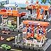 KIZONLY Toy Cars Playsets 3in1 Activity Drivers Playset Gasstation Car Wash Car Restaurant Playset 164 Scale Toy Cars and Car Garage Toys for Toddlers 13 Parking lot with Track - Image 2