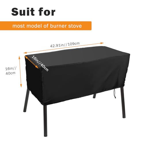 Luxiv HeavyDuty Patio Cover for Camp Chef 3 Burner Stove Waterproof Cover Black 43x16x16 - Image 3