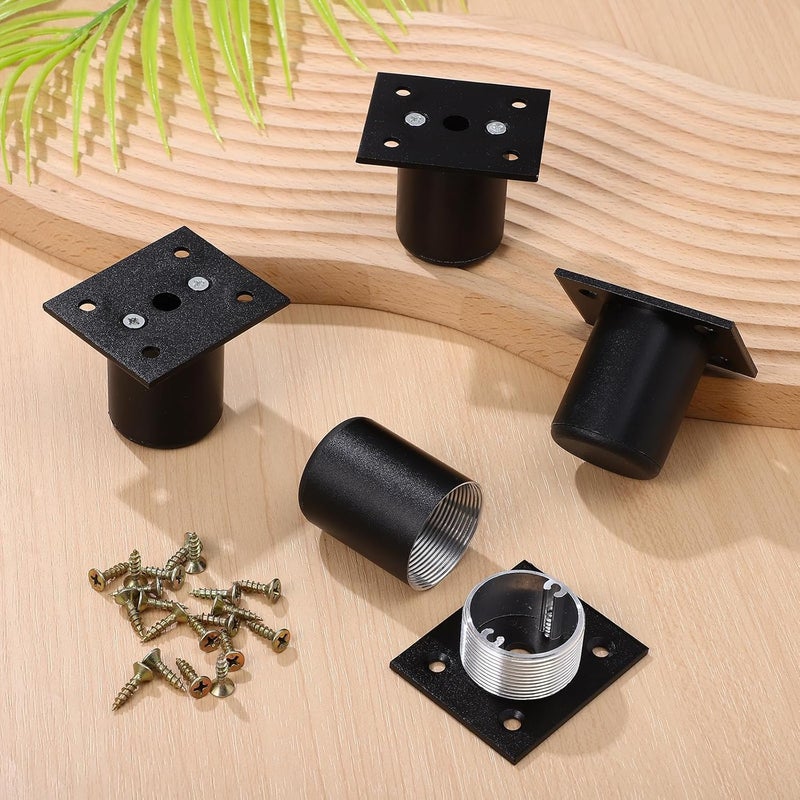 8pcs Adjustable Heavy Duty Metal Furniture Feet 5cm Sofa Cabinet Riser Levelers for DIY Furniture Replacement Legs - Image 4