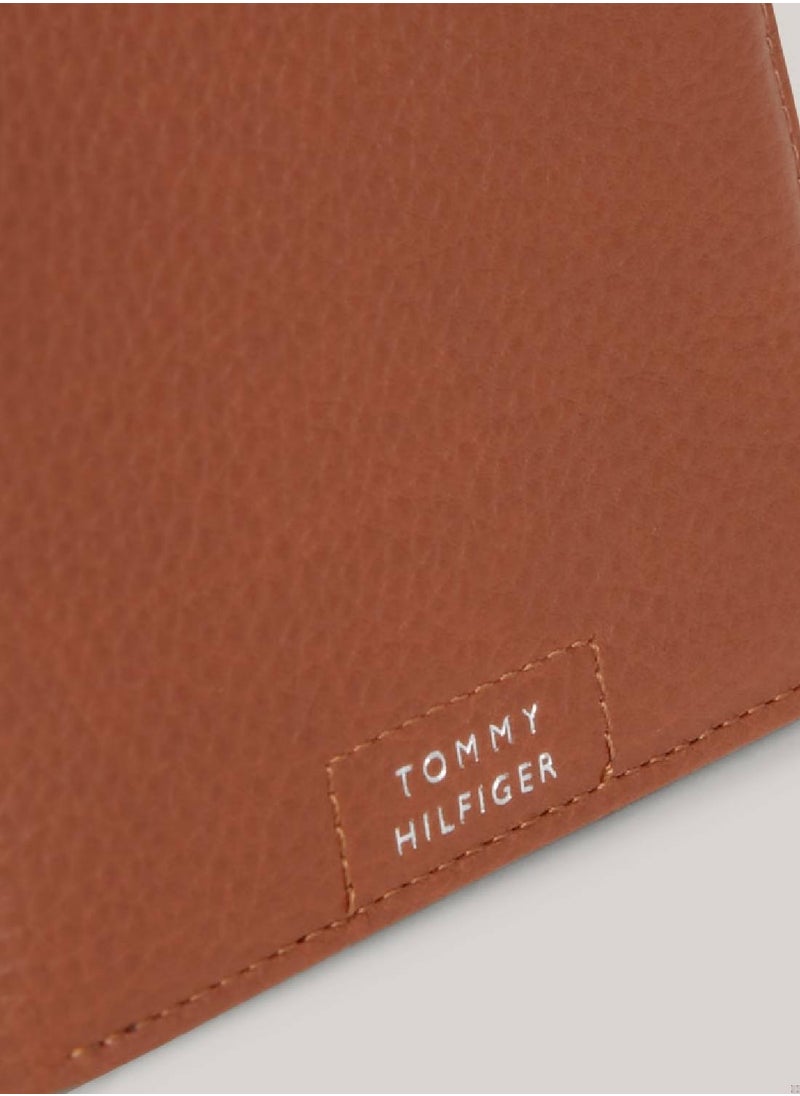 TOMMY HILFIGER - Men's Premium Leather Small Credit Card Wallet -  Leather, Brown - Image 1