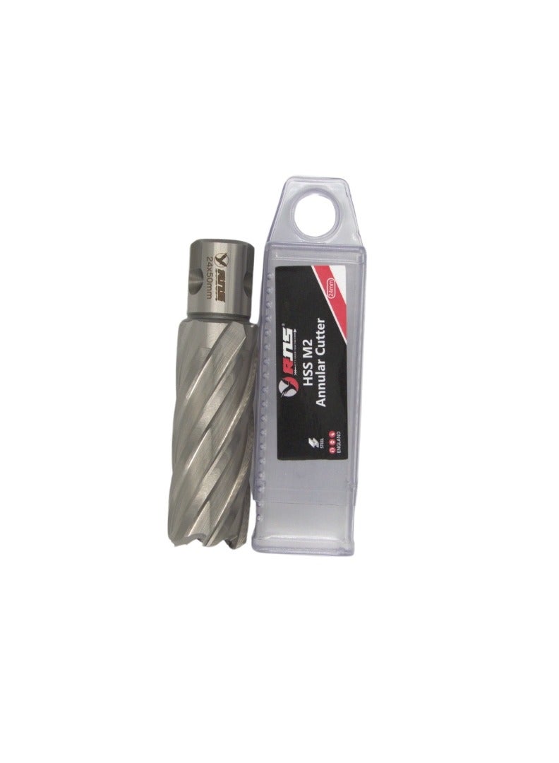 RNS HSS CUTTER WITH UNIVERSAL SHANK ECO 24X50, M2 High Speed Steel Annular Cutter for Precision Metal Cutting, Fabrication and Industrial Use - Image 2