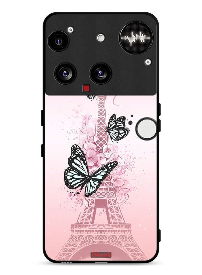 Tolwak Nothing Phone (3) Protective Case Cover Butterflies On Eiffel Tower - Image 1