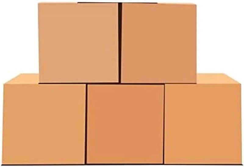 إي سي في في [عبوة من 5 قطع] صندوق كرتوني من الورق المقوى لنقل الشحن والتعبئة والتغليف، صناديق نقل من الورق المقوى المموج مزدوجة الجدران قابلة لإعادة التدوير بنسبة 100% (41 × 33 × 33 سم)