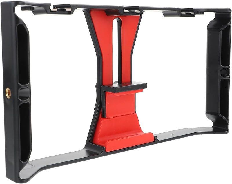 POPETPOP Smartphone Video Rig Phone Video Stabilizer Grip Handheld Phone Bracket with Hot-Shoe Mount for Vlogging Live Streaming and Mobile Filming - Image 1