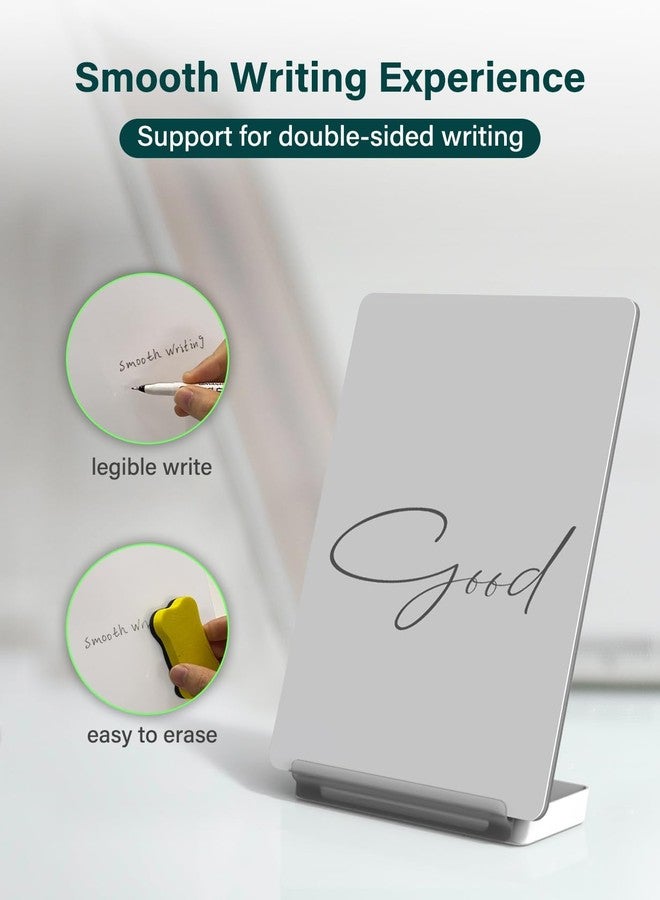 Yagee Desktop Whiteboard with Storage, Dry Erase Board with Phone & Tablet Stand, to-do List Memo, Double-Sided Writing Board for Office and School Supplies, 9.5''×6.7'', Marker＆Duster Included - Image 3