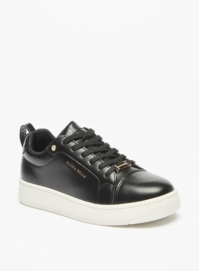 Flora Bella By Shoexpress Women's Solid Low Ankle Casual Shoes Sneakers With Lace-Up Closure