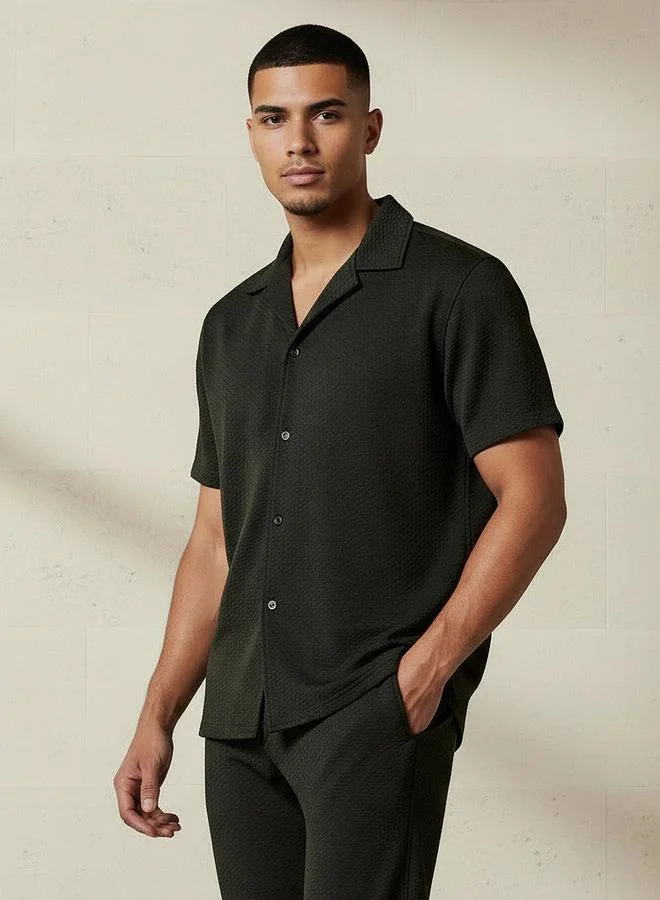 Splash FAV Textured Shirt and Trousers Set