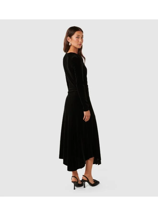Forever New Sawyer Asym Velvet Drape Dress