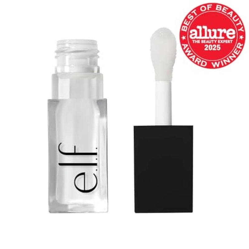 elf e.l.f. Glow Reviver Lip Oil, Nourishing Tinted for High-Shine Finish, Infused With Jojoba, Vegan & Cruelty-Free, Crystal Clear - Image 2