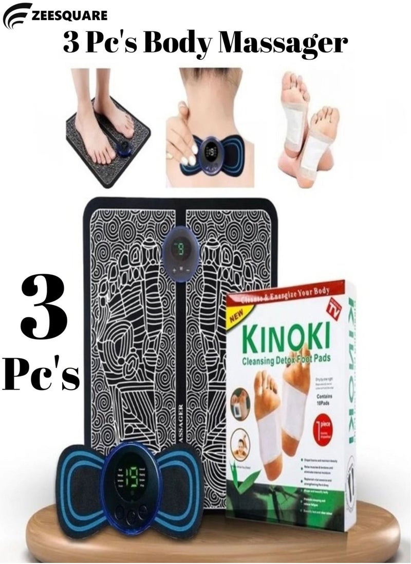 ZEESQUARE EMS Foot Kinoki Foot Pad & Mini Massager 3 in 1 Bundle  - Image 1