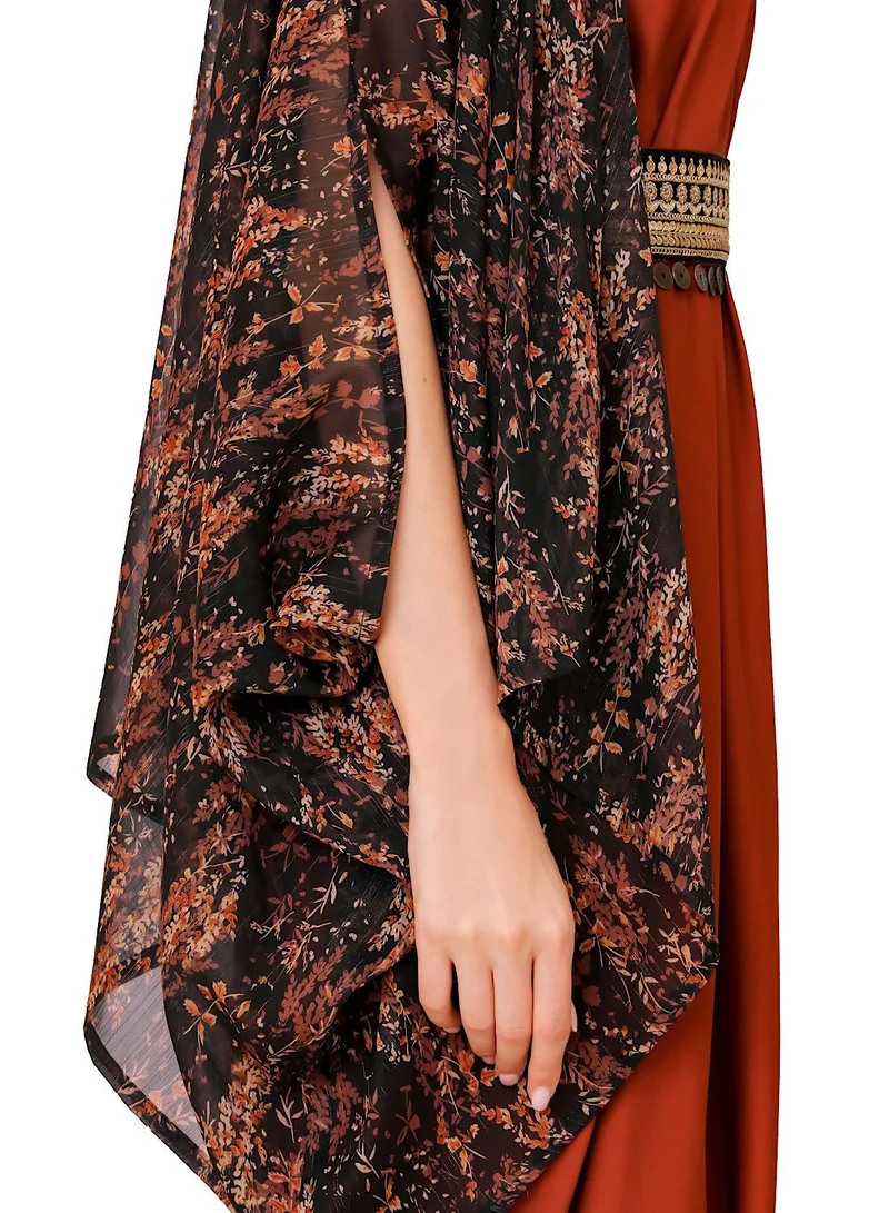 إكستاسي Printed Cape Dress Set