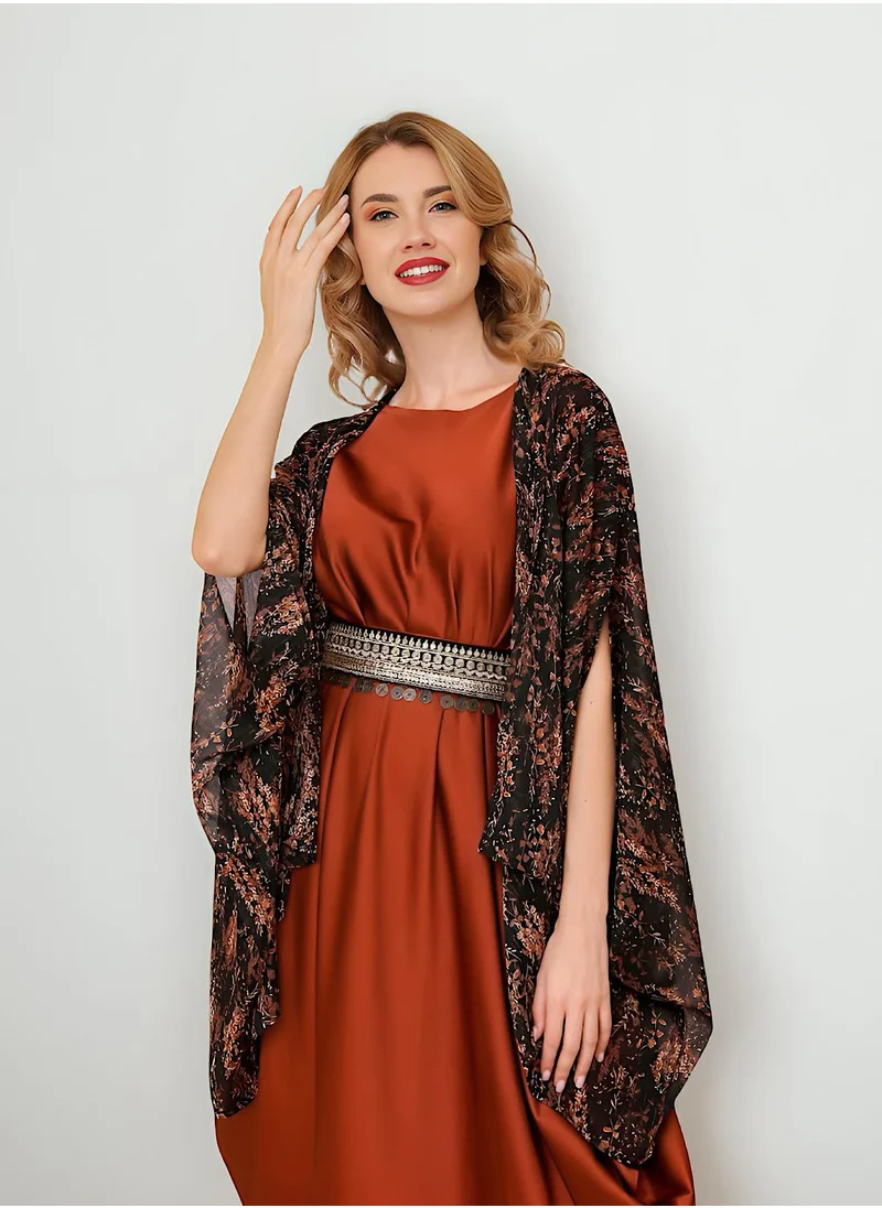 إكستاسي Printed Cape Dress Set