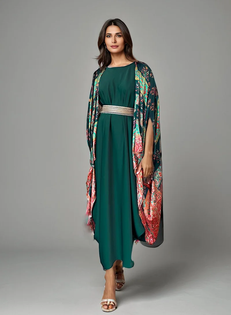 Ecstacy  Printed Cape Dress Set for Women | Best Price UAE