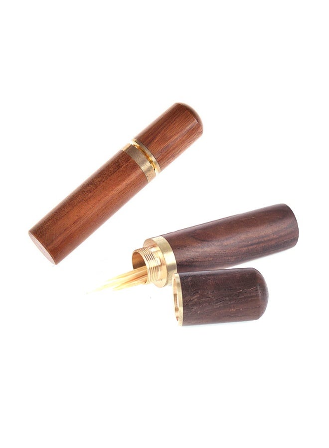 2 Pcs Portable Wooden Sewing Needle Case Toothpick Storage Container Box - Image 1