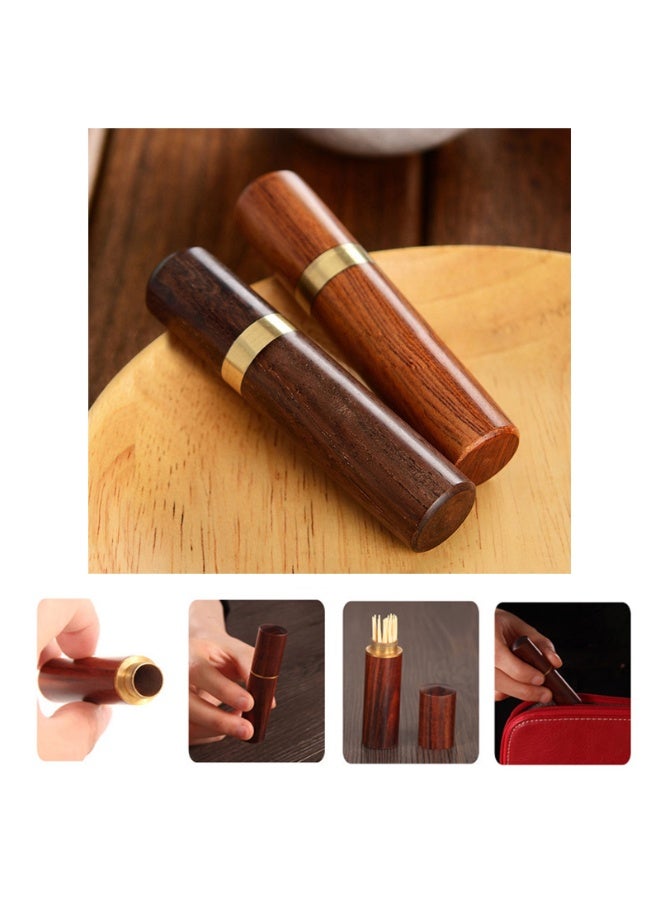 2 Pcs Portable Wooden Sewing Needle Case Toothpick Storage Container Box - Image 4