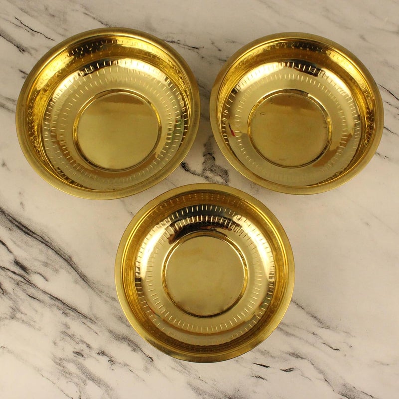 Putrika Brass Cooking Utensil Patile Tope Cookware Tapeli Peetal Urli Ponichatti Thiruvaradhana Bowl Sarva Satti Tharpana Chatti Abhisheka Pathram for Pooja Puja Nombu Bowl Set - Image 4